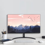 مانیتور رنسو مدل RM-24PRIME سایز 24 اینچ، رزولوشن Full HD، پنل IPS، نرخ بروزرسانی تصویر 100 هرتز، نسبت تصویر 16:9، یک پورت HDMI، یک پورت Displayport و یک پورت VGA  به همراه ماوس