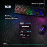 کیبورد و ماوس گیمینگ یوسیتک مدل CO 3080G، سوییچ ممبران، Full-Size، نورپردازی RGB