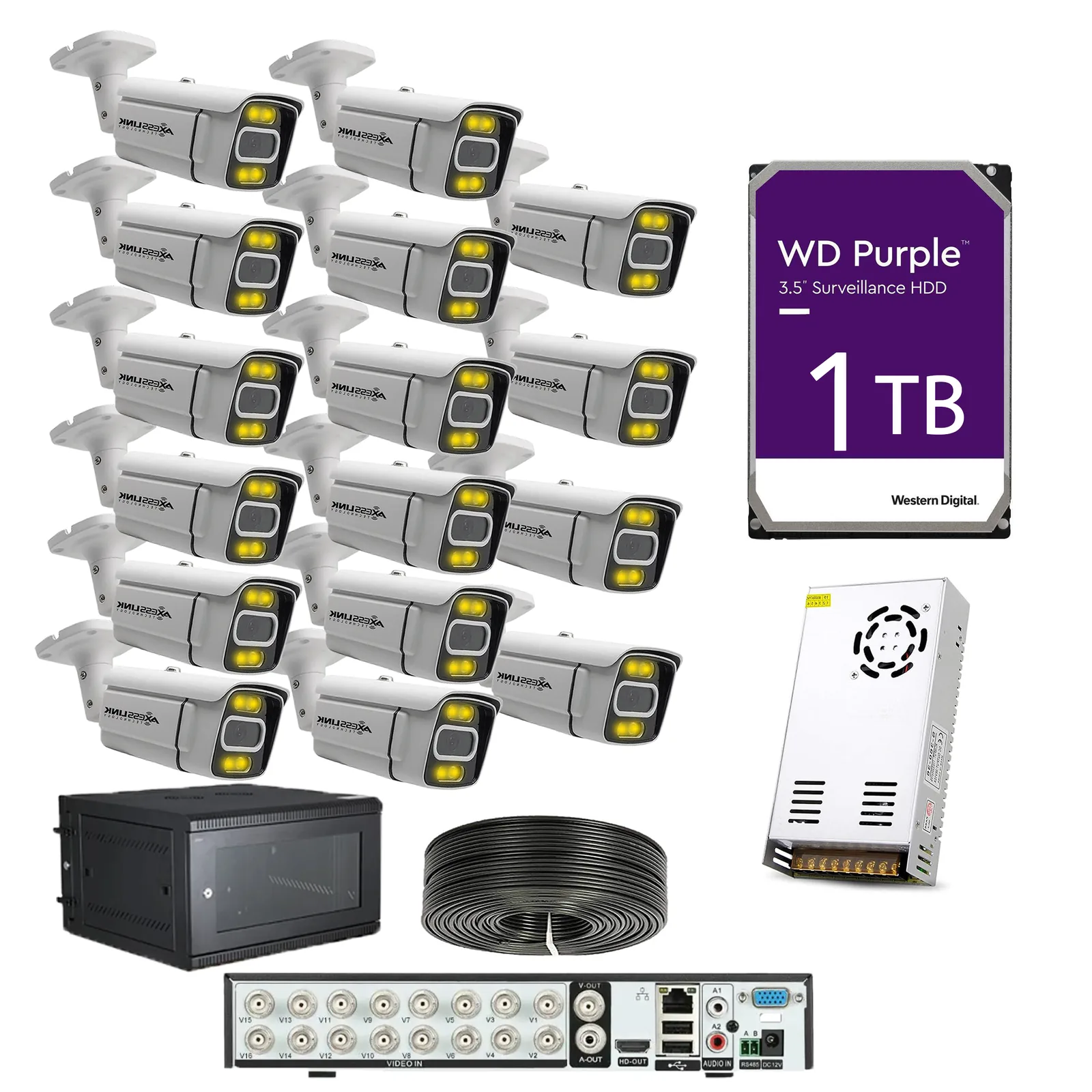 سیستم امنیتی مدل CAMERA 16 - AXESSLINK مجموعه 16 عددی